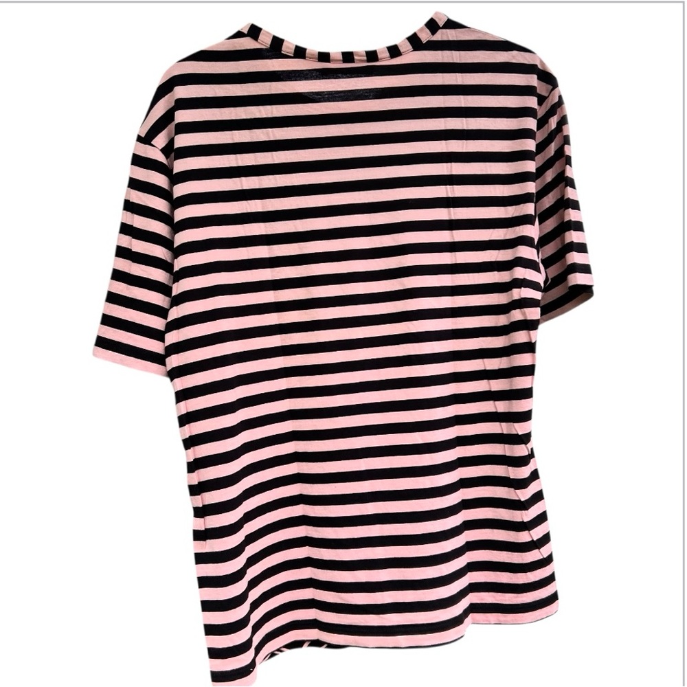 SEE BY CHLOE Black and White Graphic Boxy Tee Striped Nautical Artsy Coastal - Picture 11 of 16